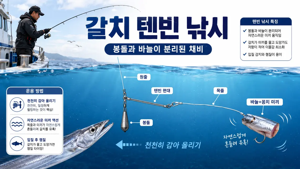 갈치낚시 텐빈 텐야 차이 채비 비교